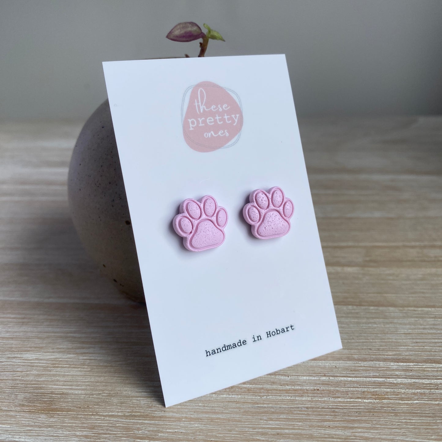 ‘Paw Party' Midi Studs: Pink