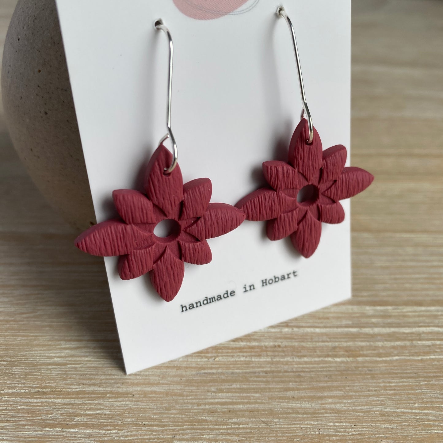 ‘Aztec Drops’ Midi Dangles: Merlot