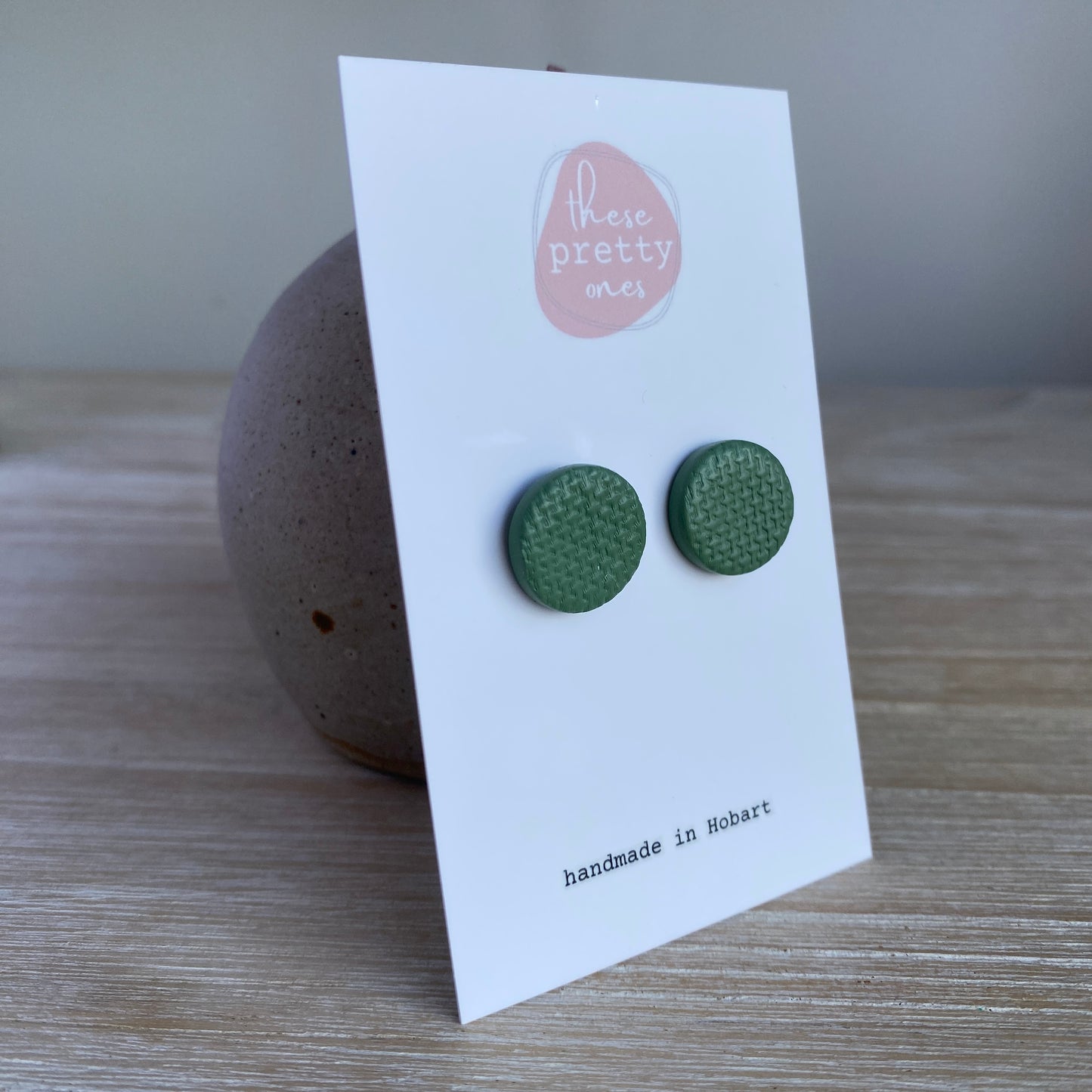 ‘Sage’ Midi Studs: Linen