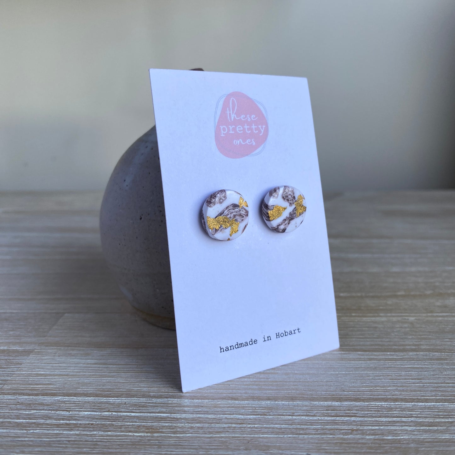 ‘Sahara Stone’ Midi Studs: Round