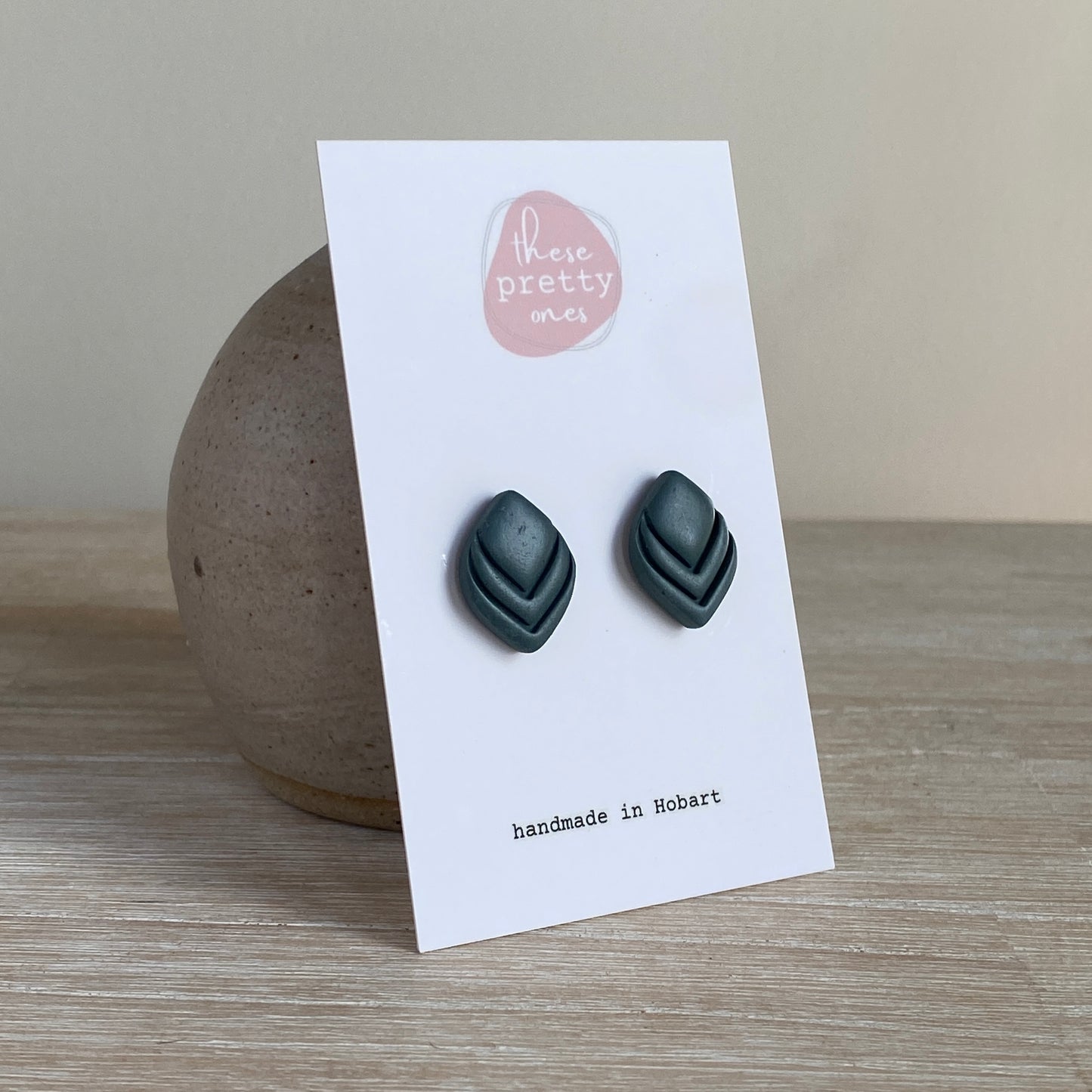 ‘Deep Forest Green’ Midi Studs: Rosie Style