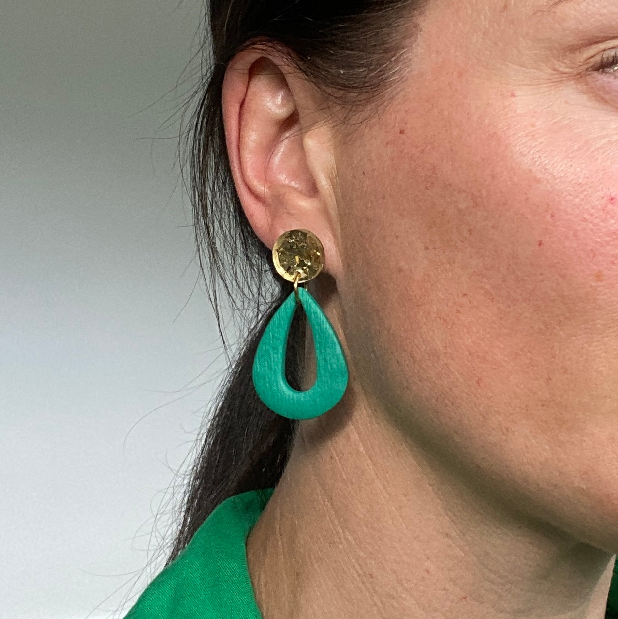 'Emerald' Midi Dangles: Teardrop Donuts