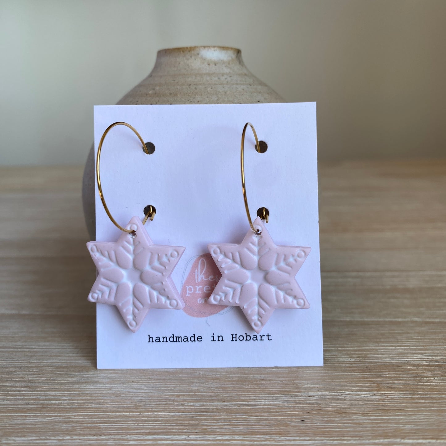 ‘Blush Snowflakes’ Midi Dangles: Hoops