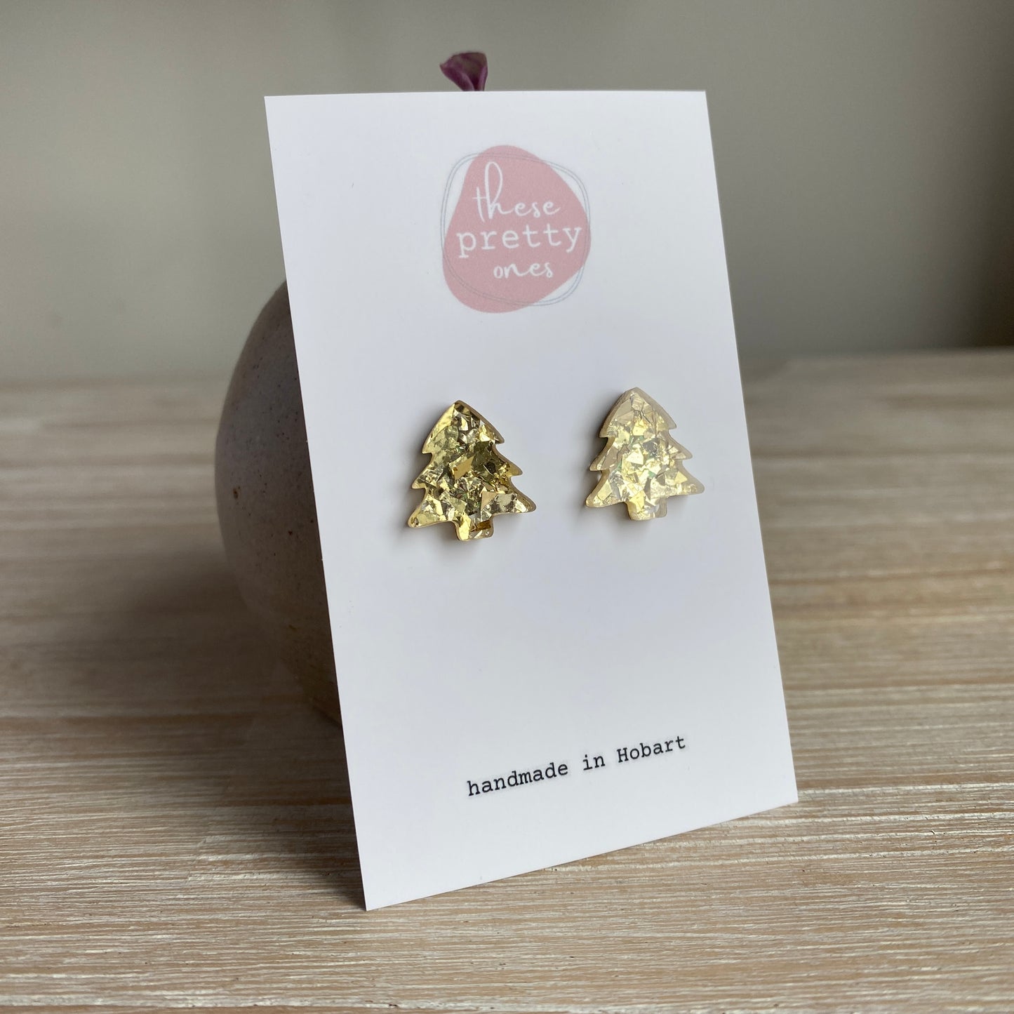 ‘Tis the Season' Midi Studs: Glitter Trees in Gold