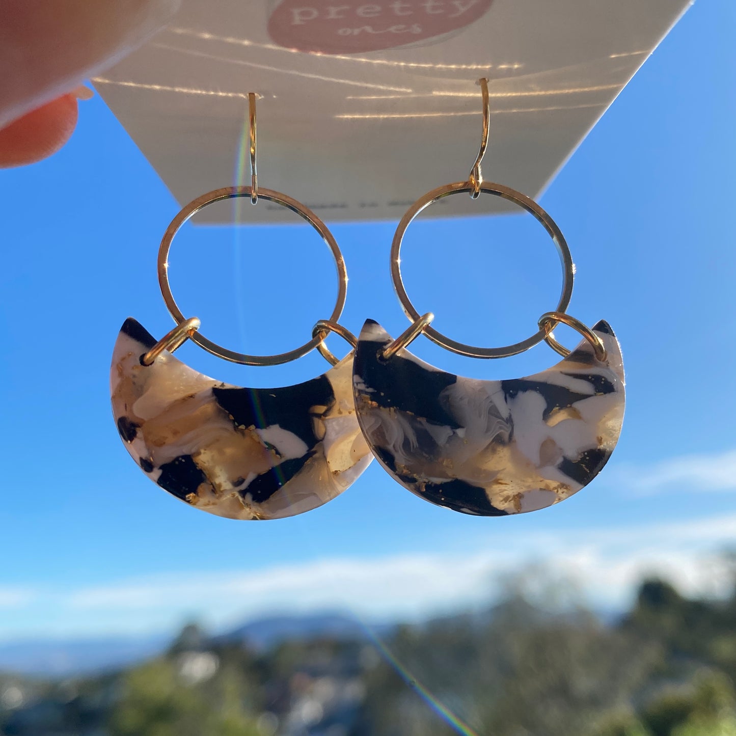 ‘Midnight Stone’ Midi Dangles: Moons