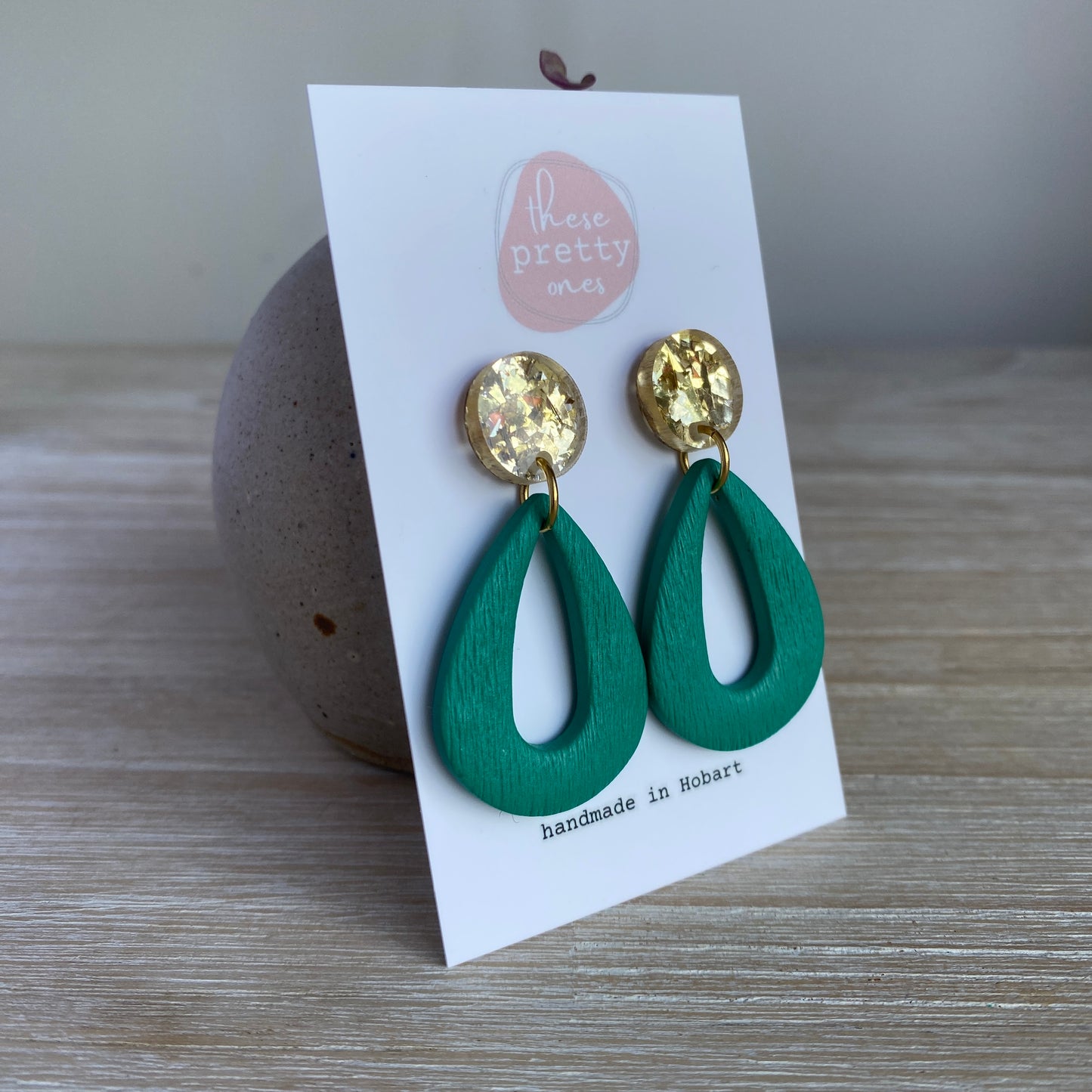'Emerald' Midi Dangles: Teardrop Donuts