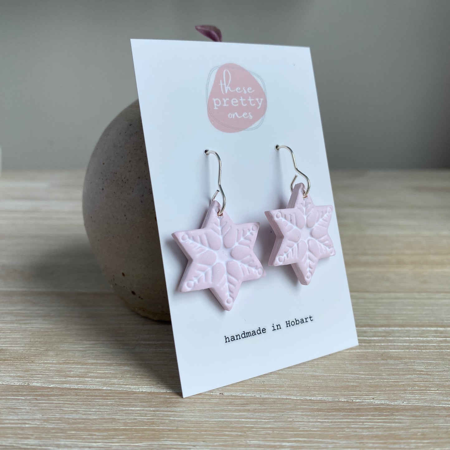 ‘Blush Snowflakes’ Midi Dangles: Hoops