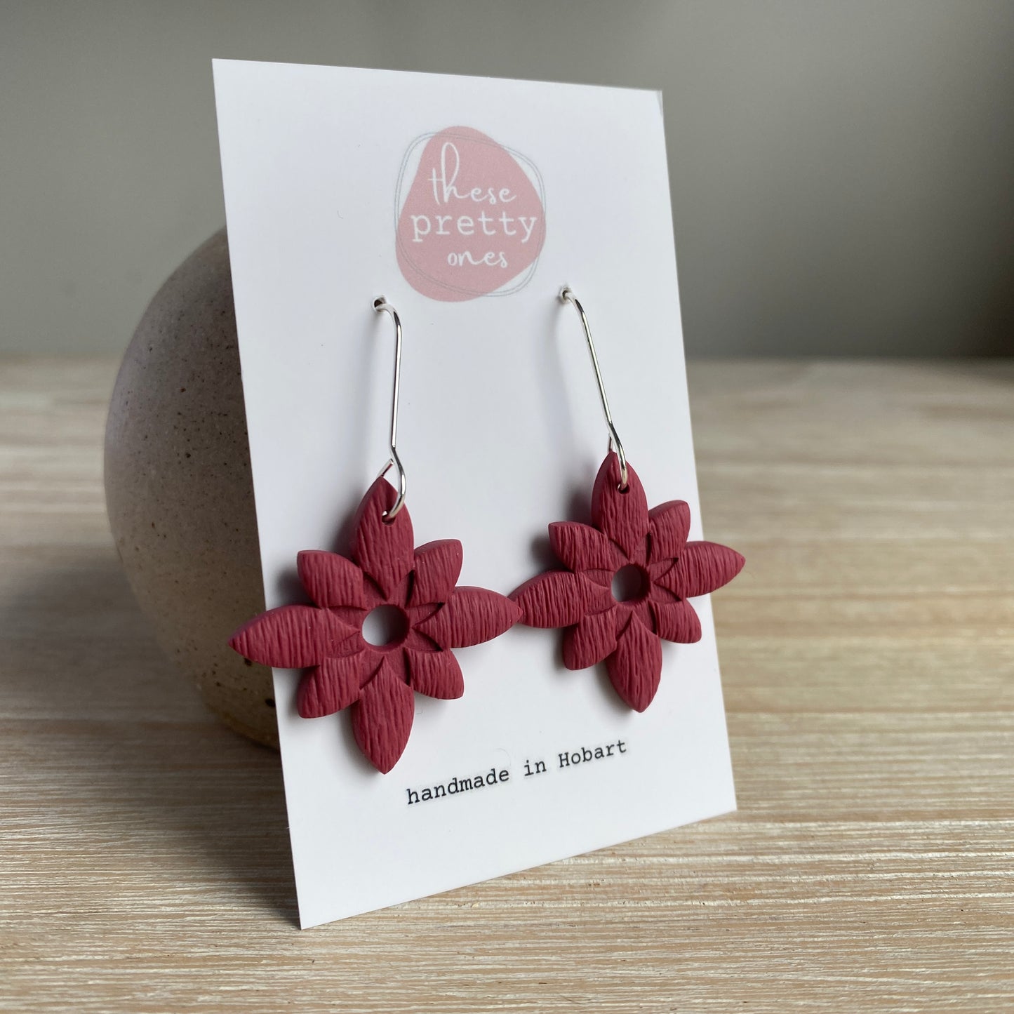 ‘Aztec Drops’ Midi Dangles: Merlot