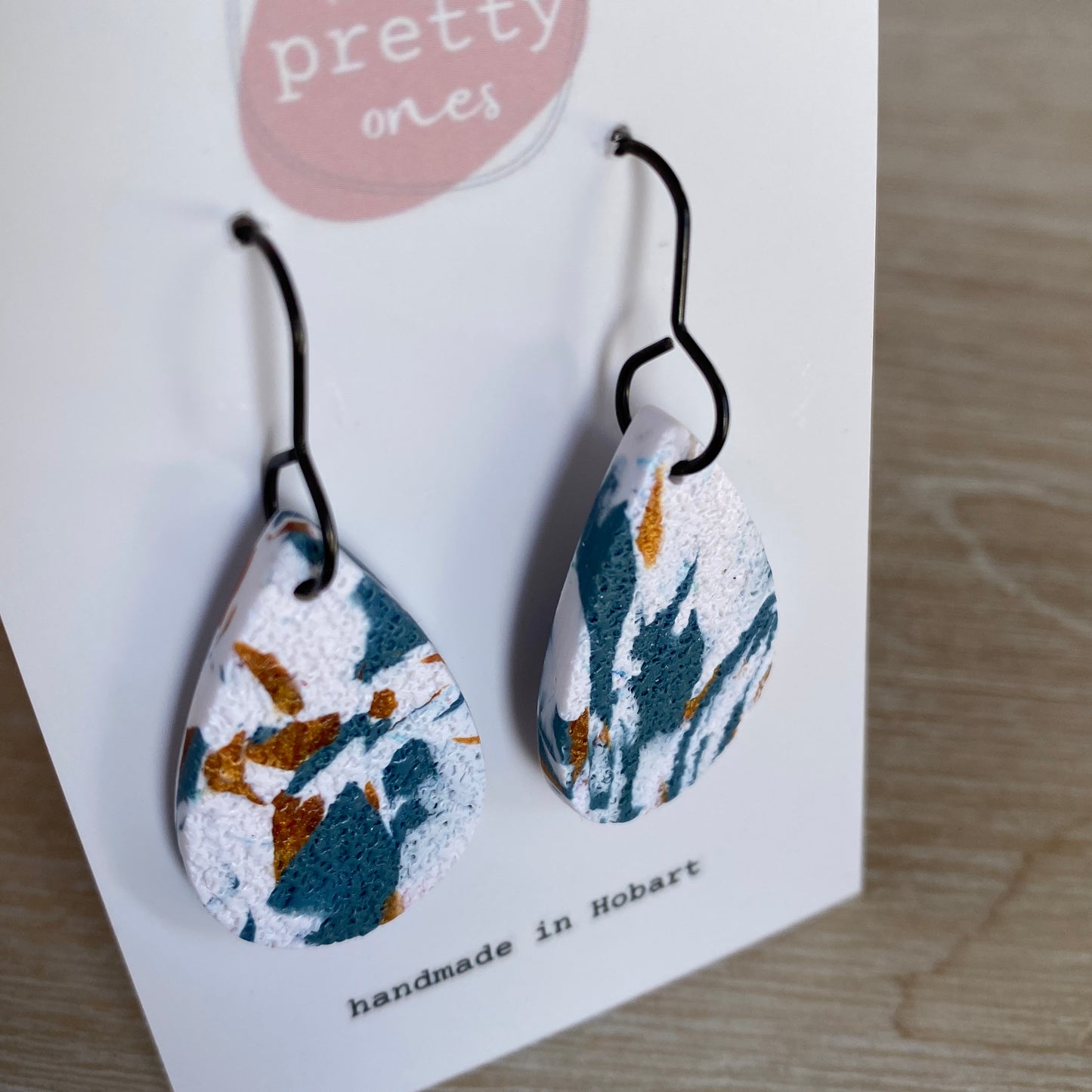 ‘Marble Day’ Midi Dangles: Teardrop