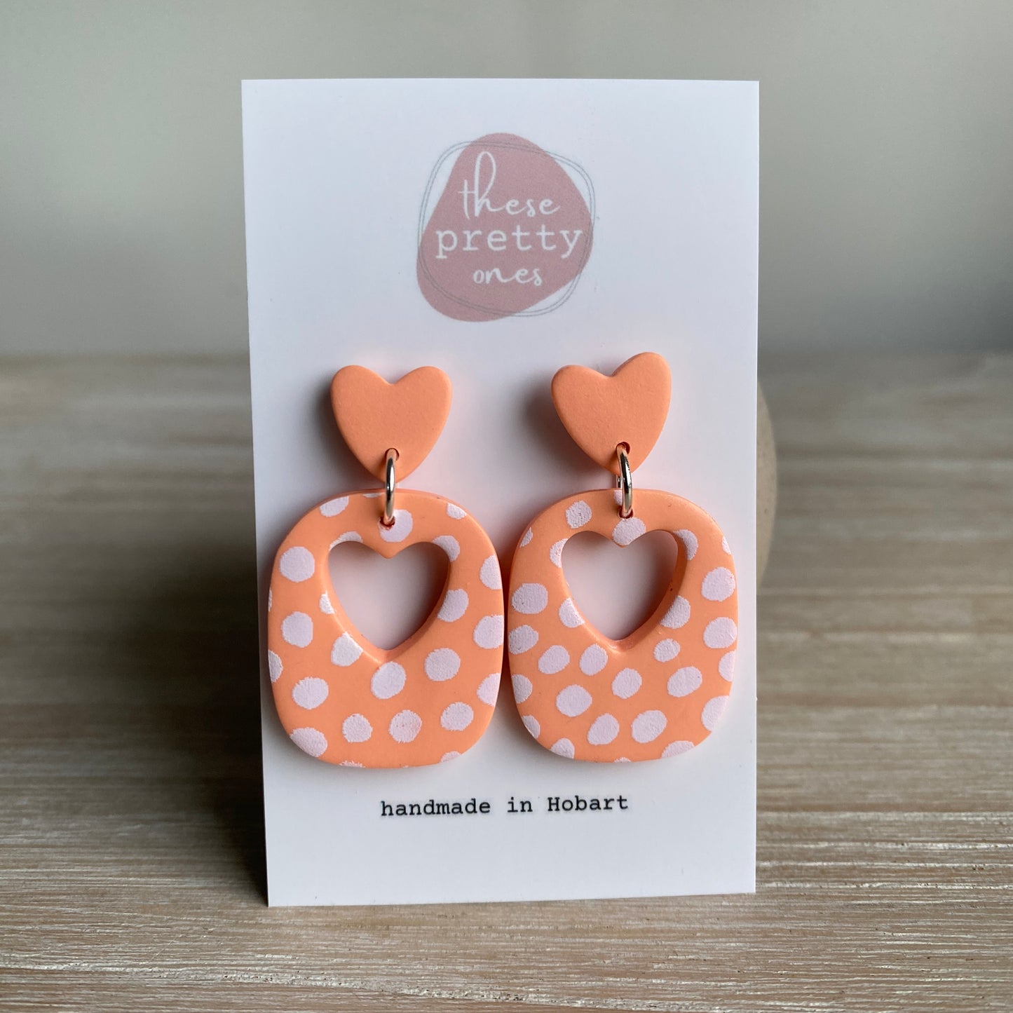 ‘Queen of Hearts’ Midi Dangles: Peach