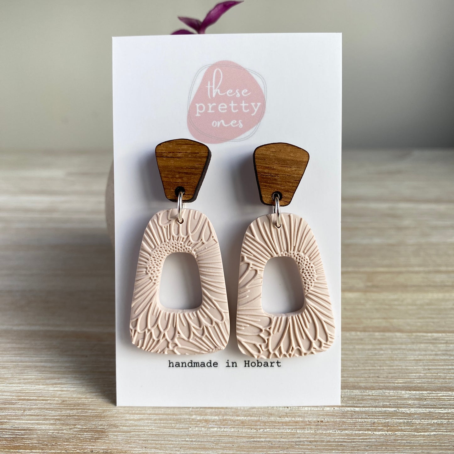 'Fawn' Midi Dangles: Donuts in Beige