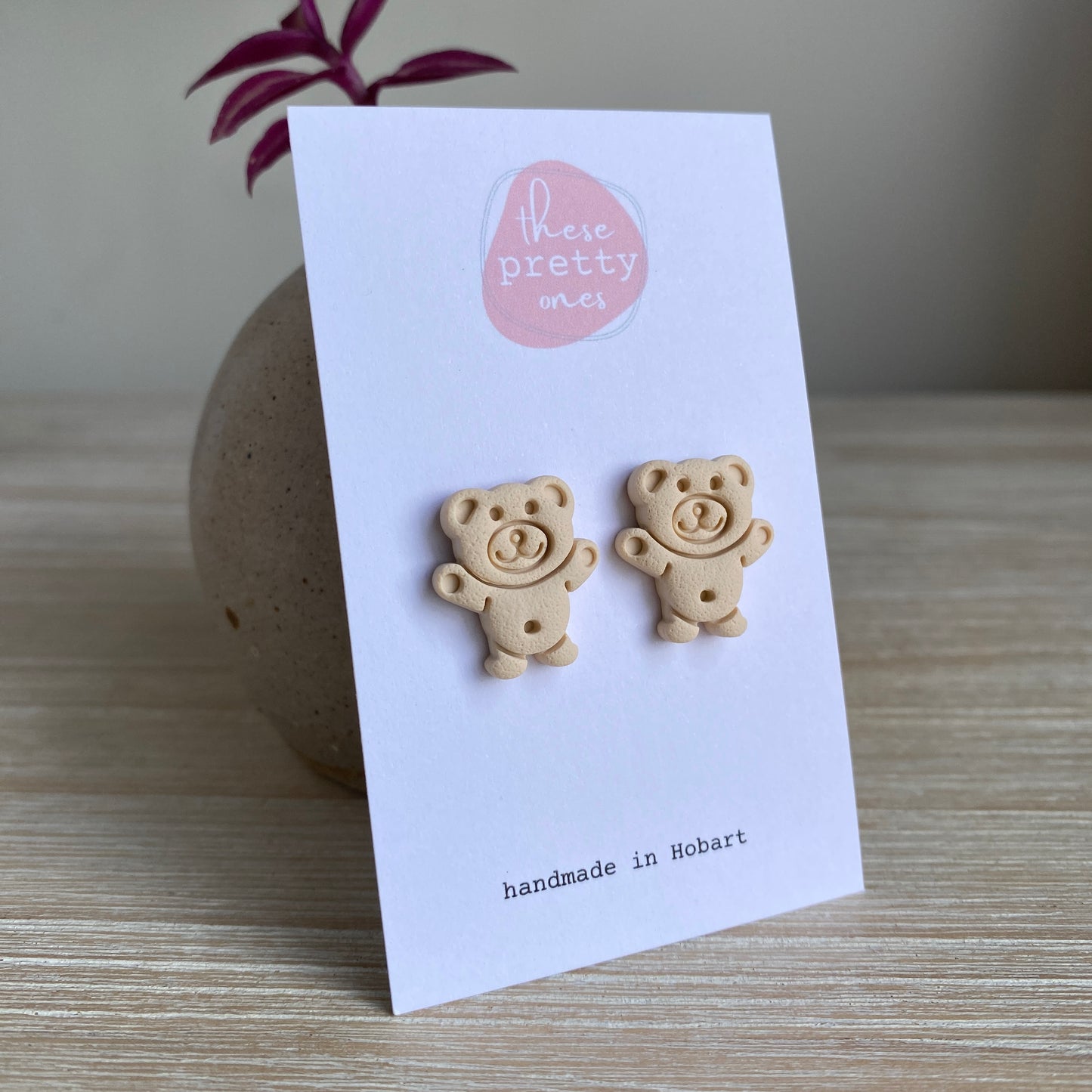 'Tiny Tales' Maxi Studs: Teddies - Clip on option