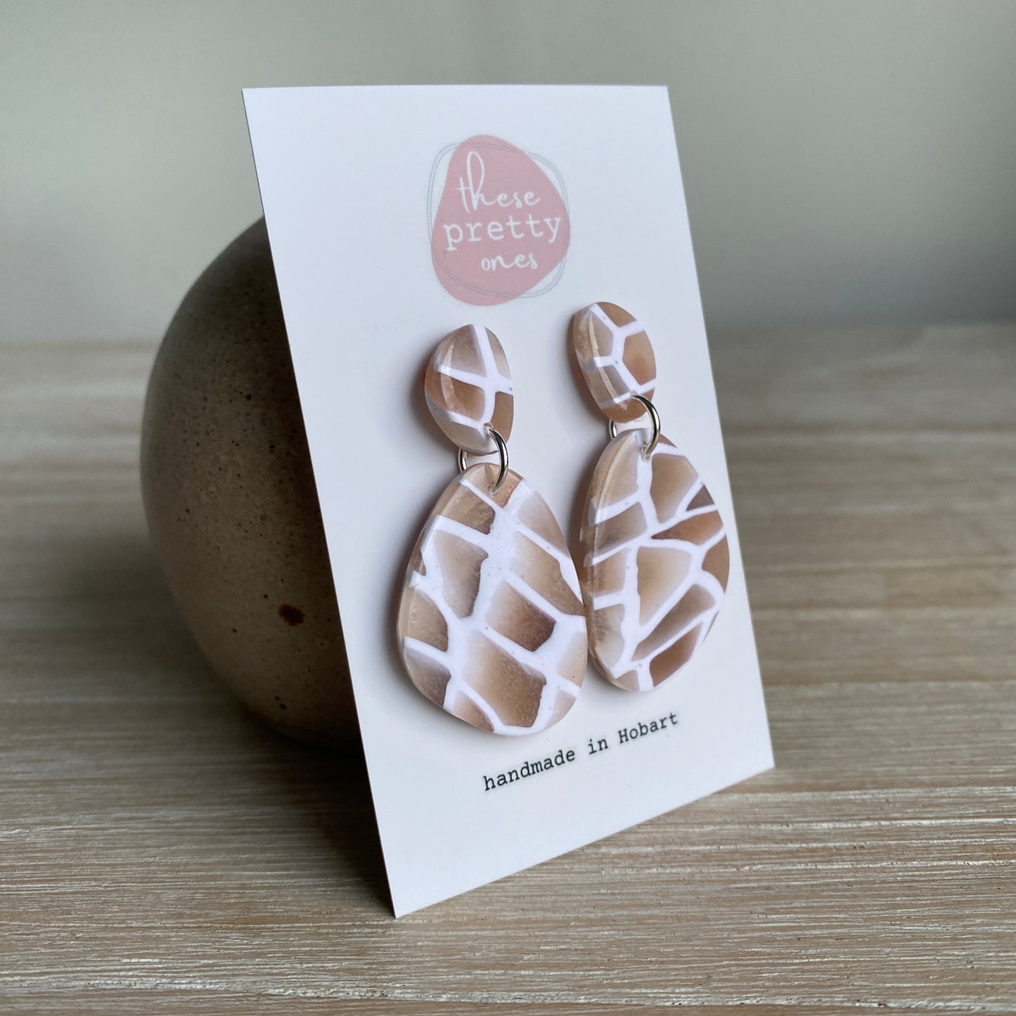 ‘Cobblestone' Midi Dangles: River Pebble