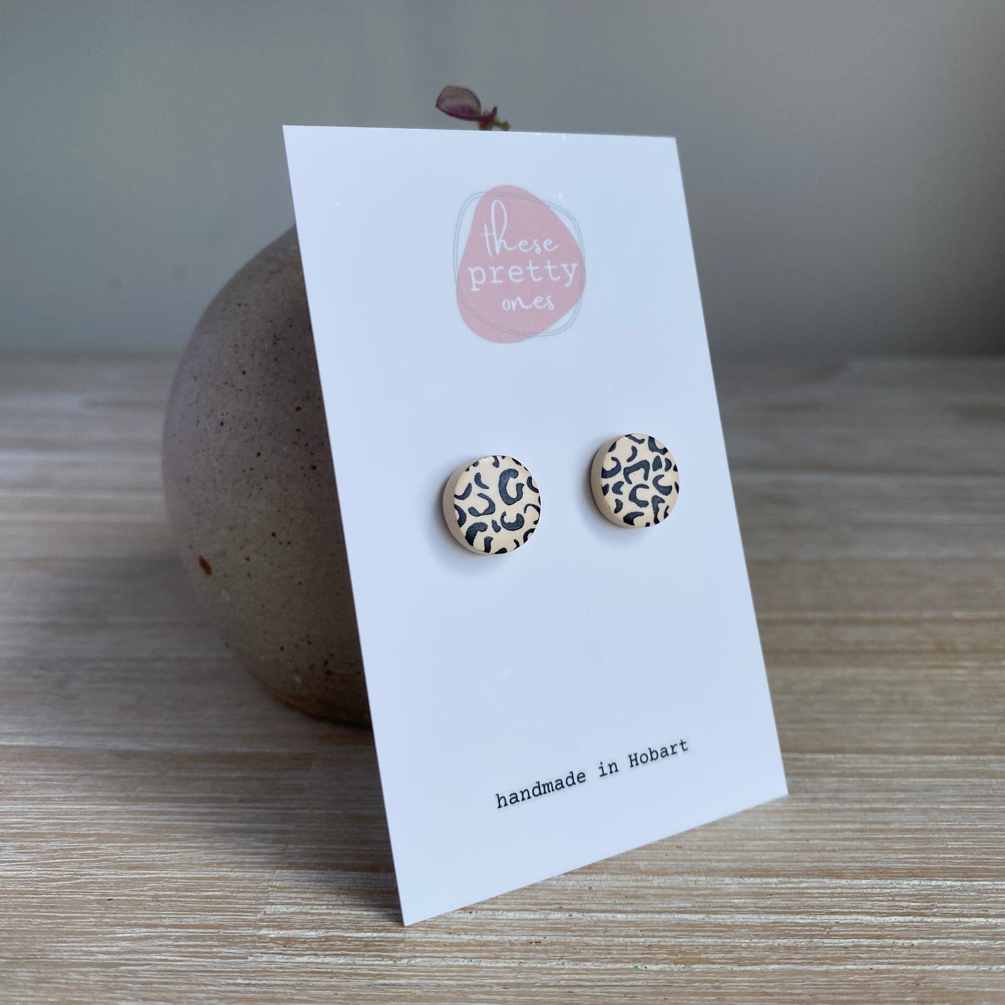 'Leopard' Mini Studs: Round