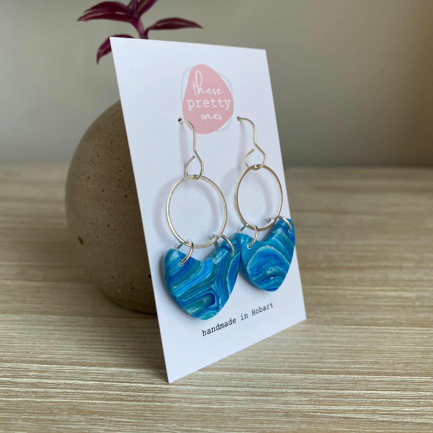 'Waterline' Midi Dangles: Heart with Circle