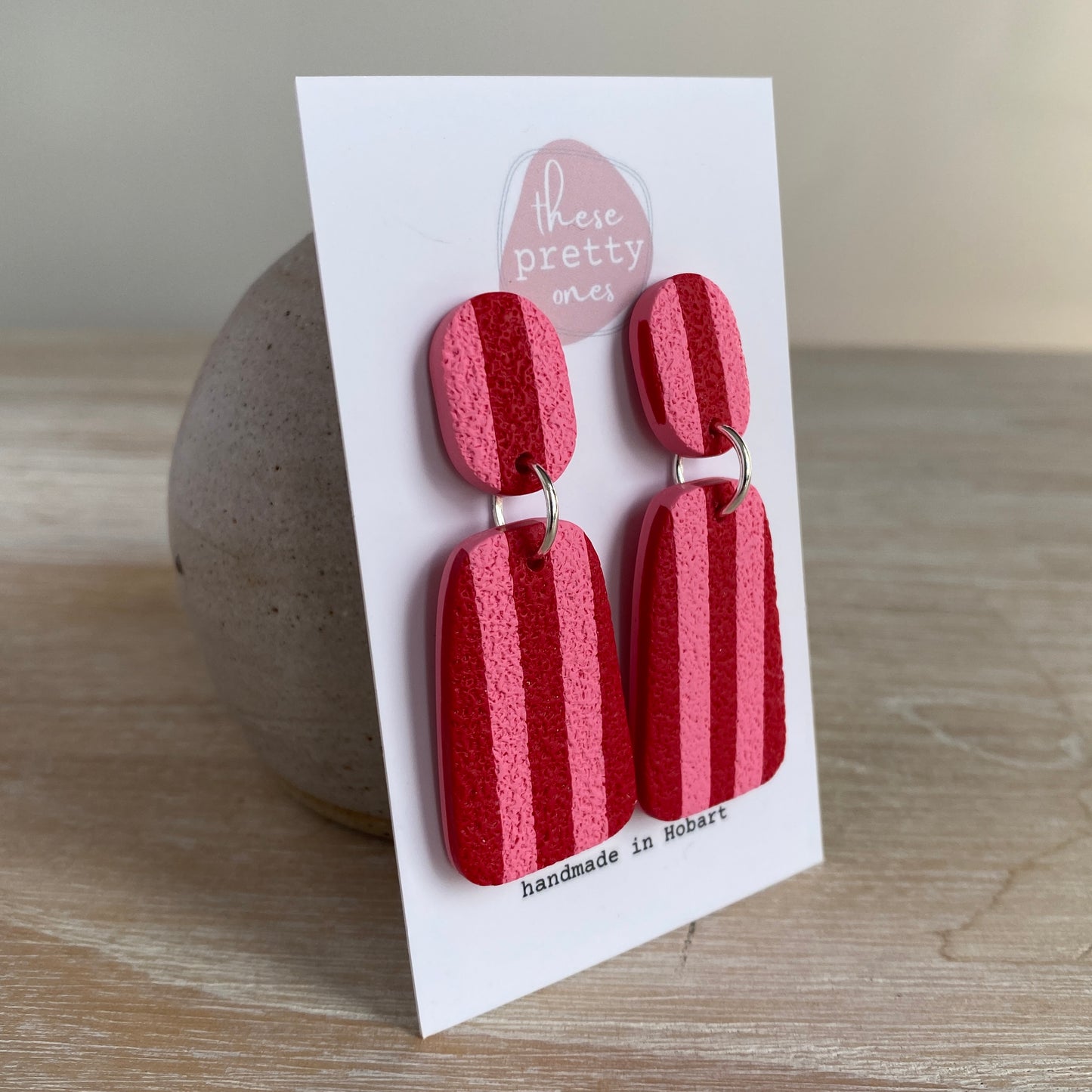 'Long Lunch' Statement Dangles: Pink and Red
