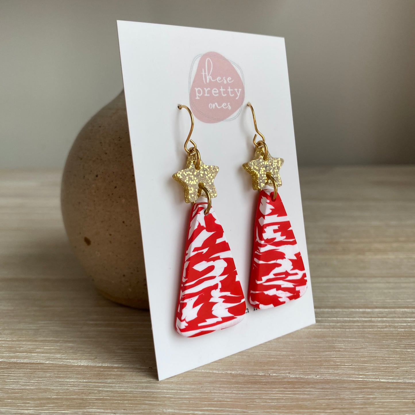 Red white Gold Christmas trees