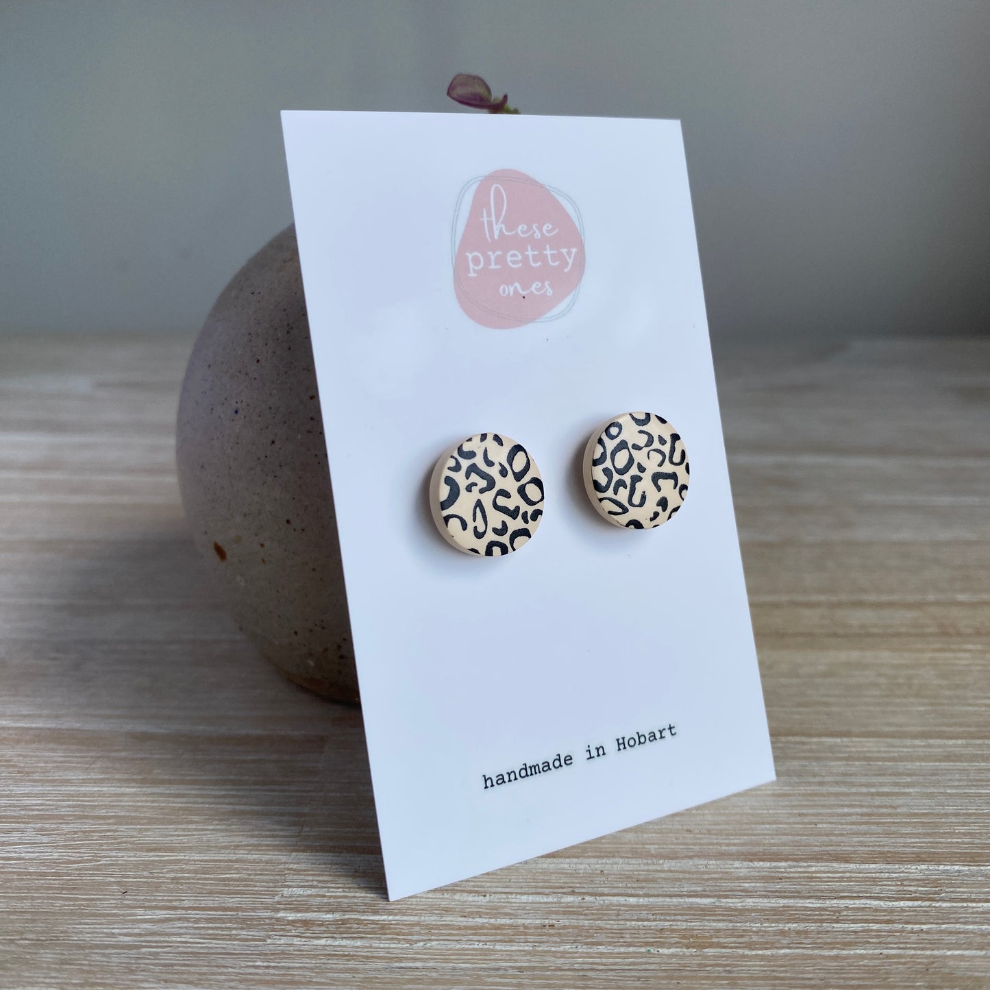 'Leopard' Midi Studs: Round