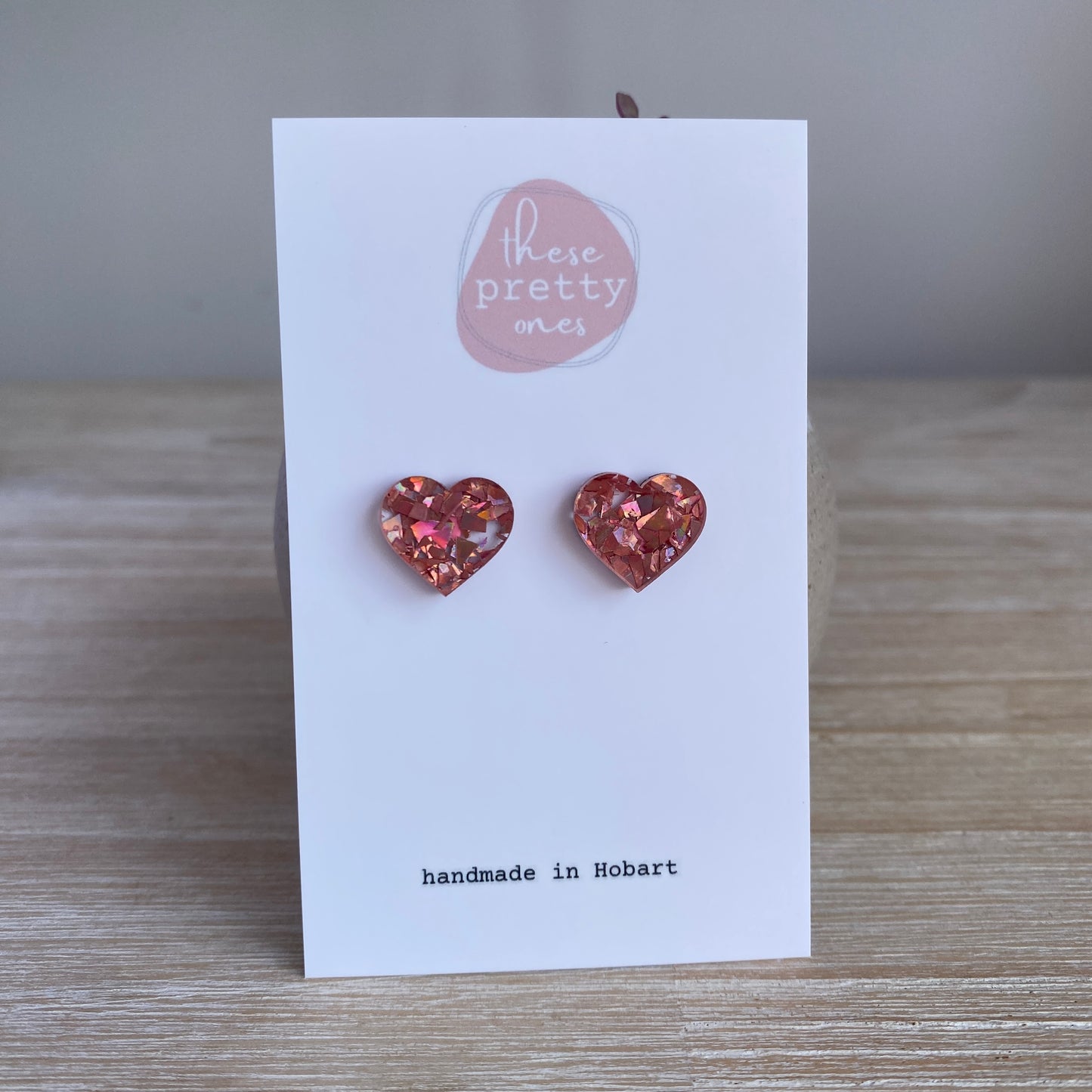 ‘Two Young Hearts’ Midi Studs: Glitter