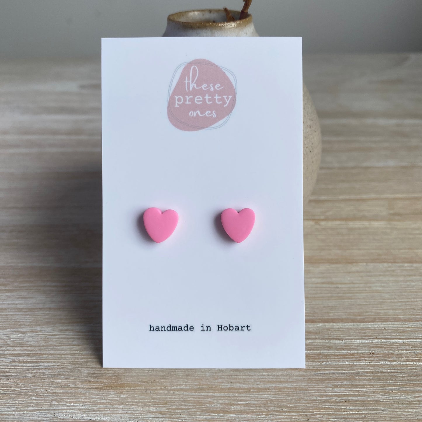 'I Heart You' Mini Studs: Candy Pink