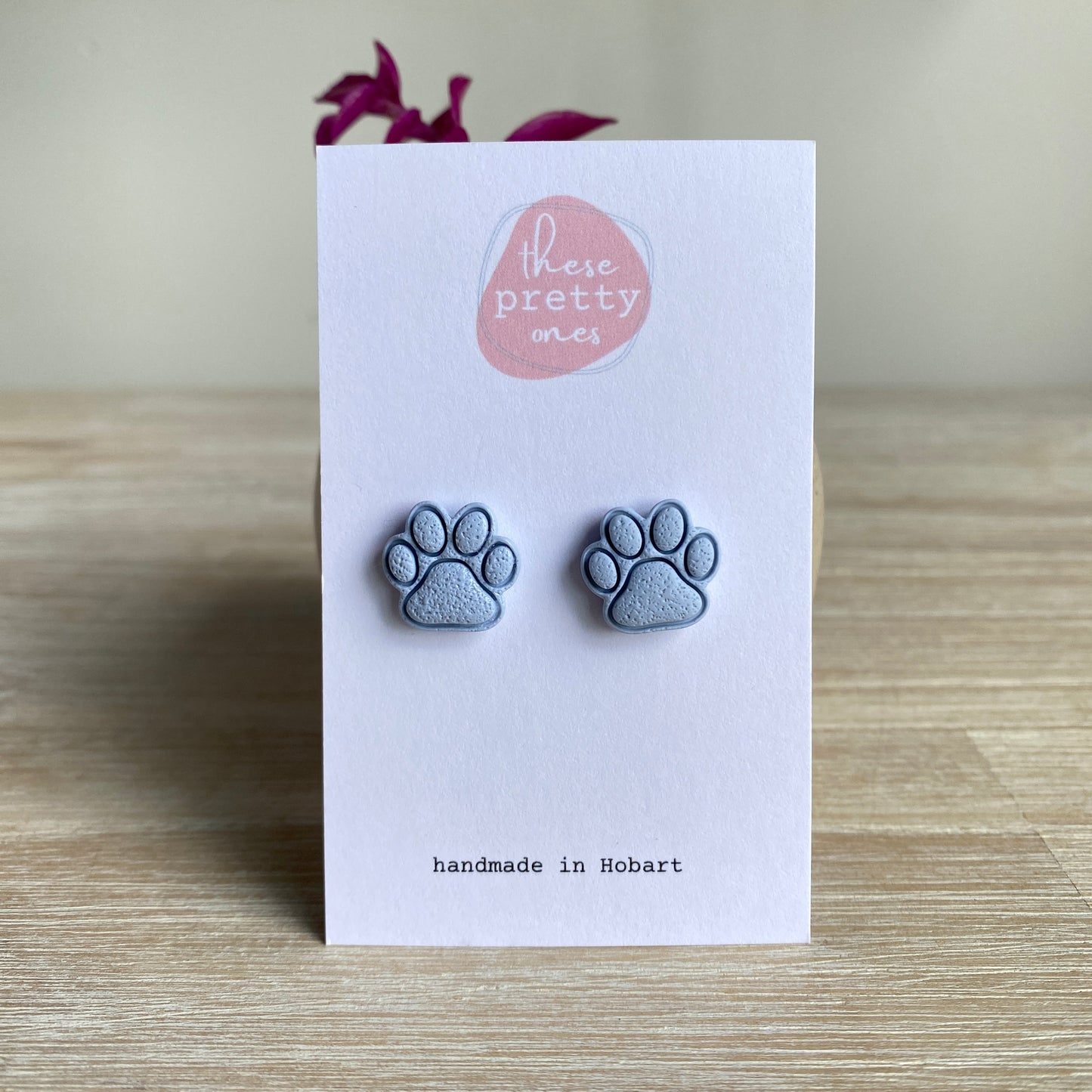 'Paw Party' Midi Studs: Dusty Blue