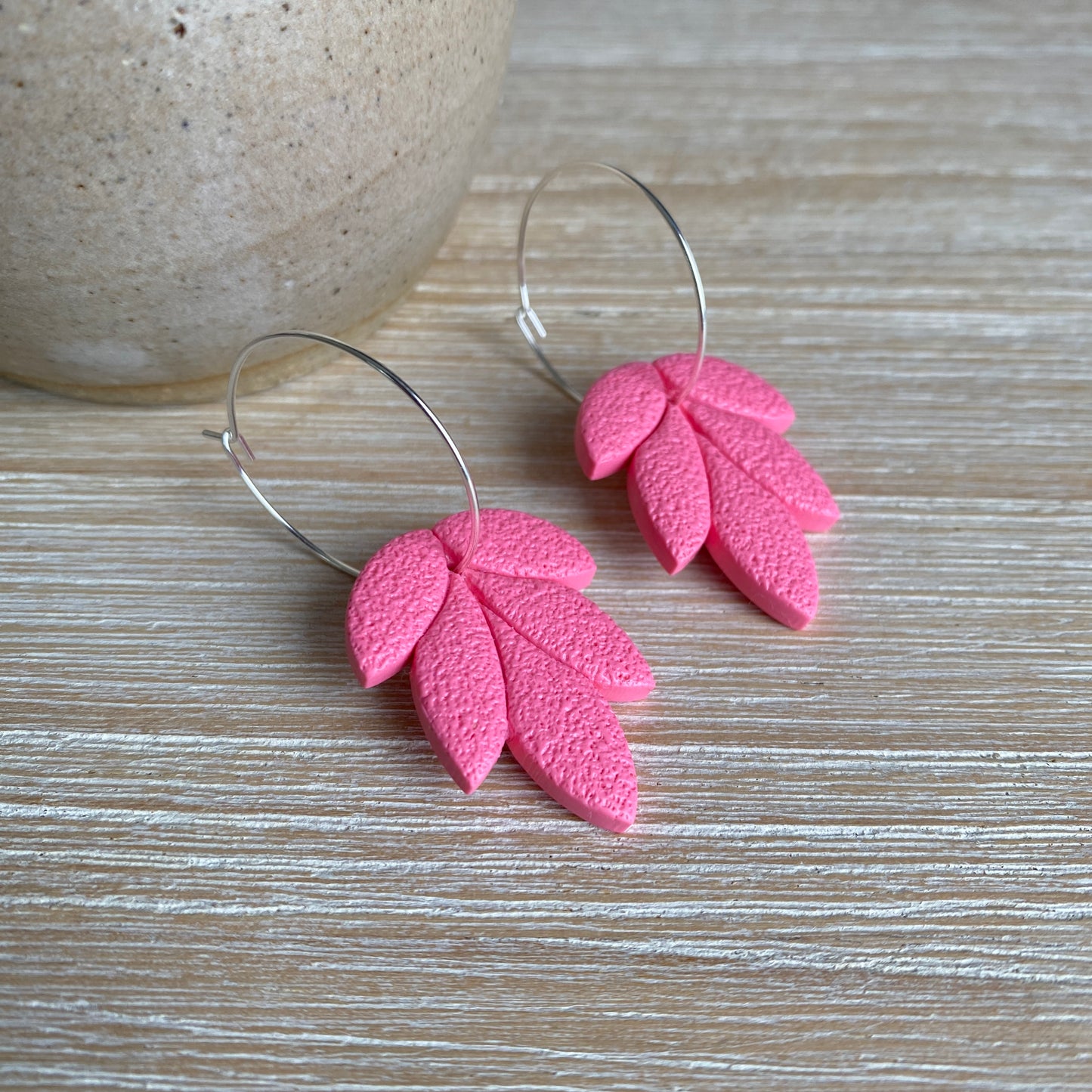 ‘Barbie Girl' Midi Dangles: Rounded Leaf Hoop