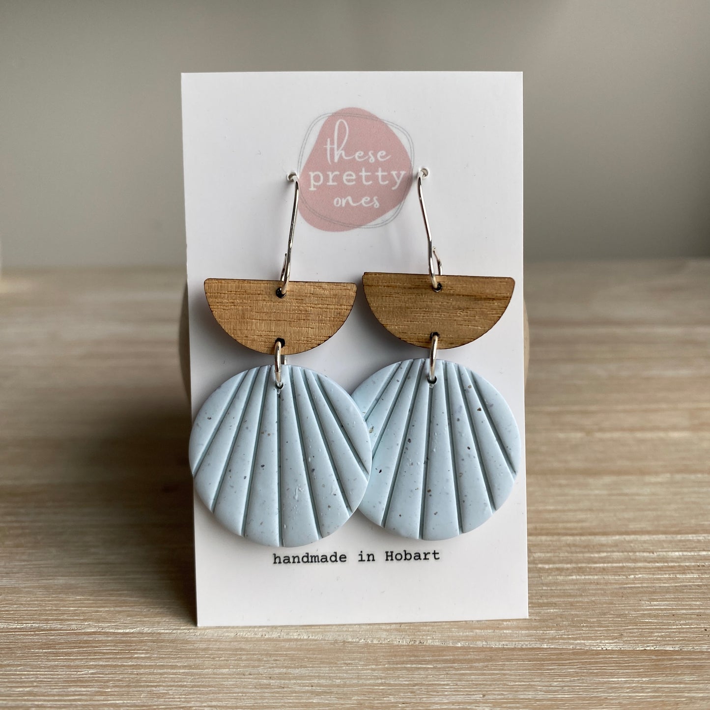 ‘Blue Speckle’ Statement Dangles: Hannah