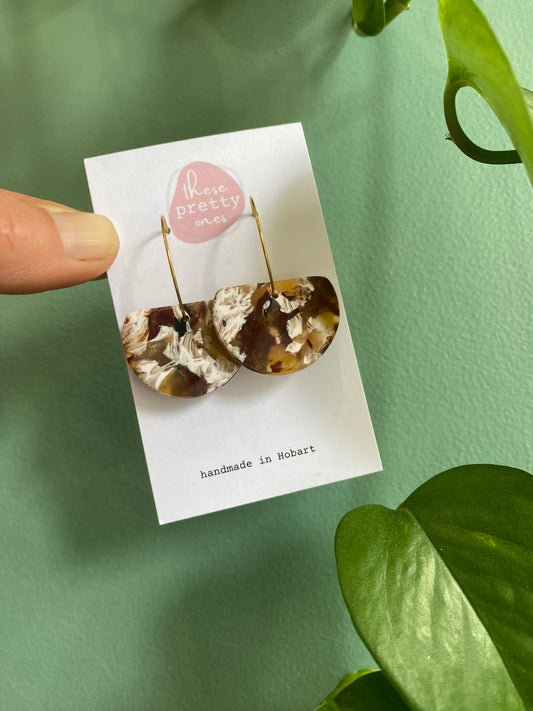 ‘Marrón Marble’ Midi Dangles: Ava