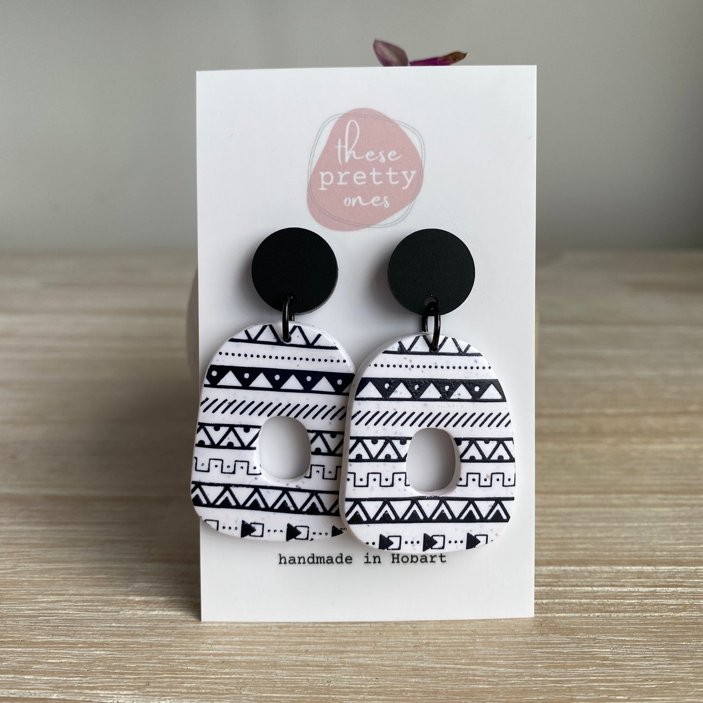 ‘Aztec’ Statement Dangles: Organic Wide Donuts