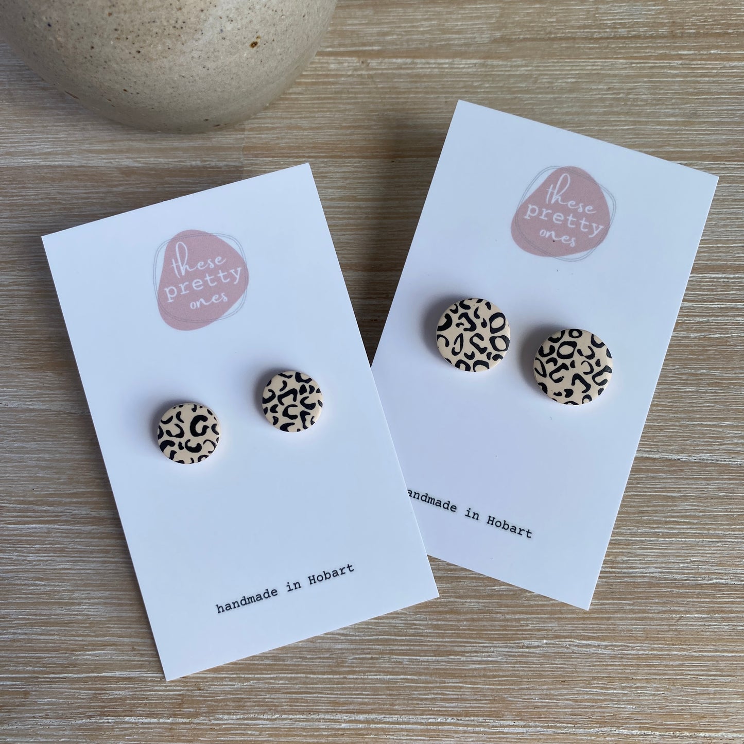 'Leopard' Midi Studs: Round