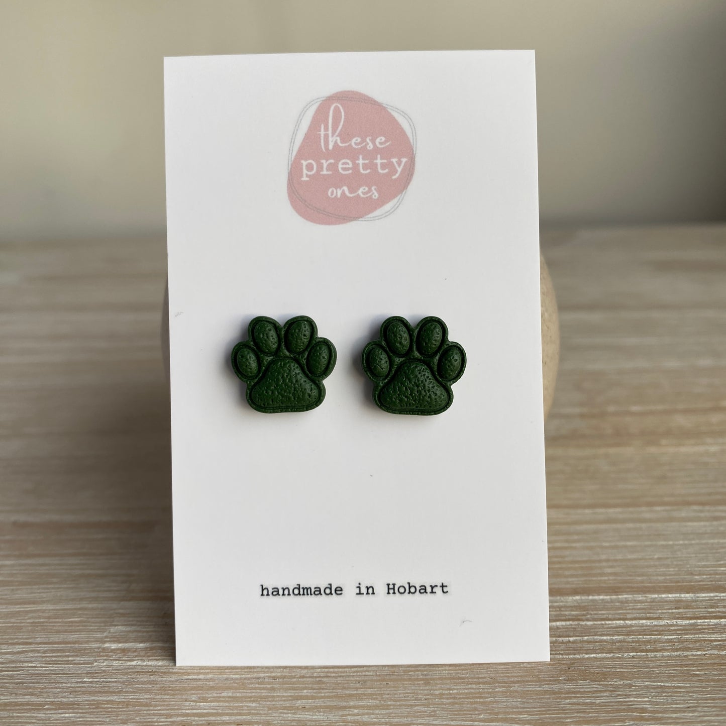 ‘Paw Party' Midi Studs: Olive