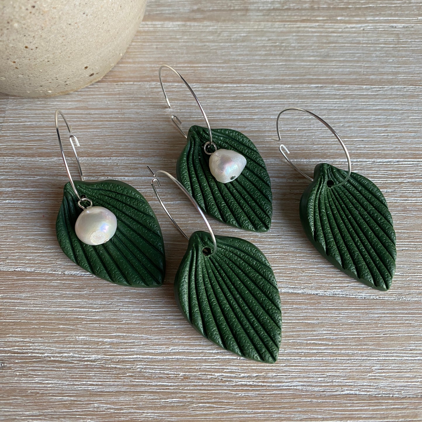‘Leaf drop’ Midi Dangles: Olive