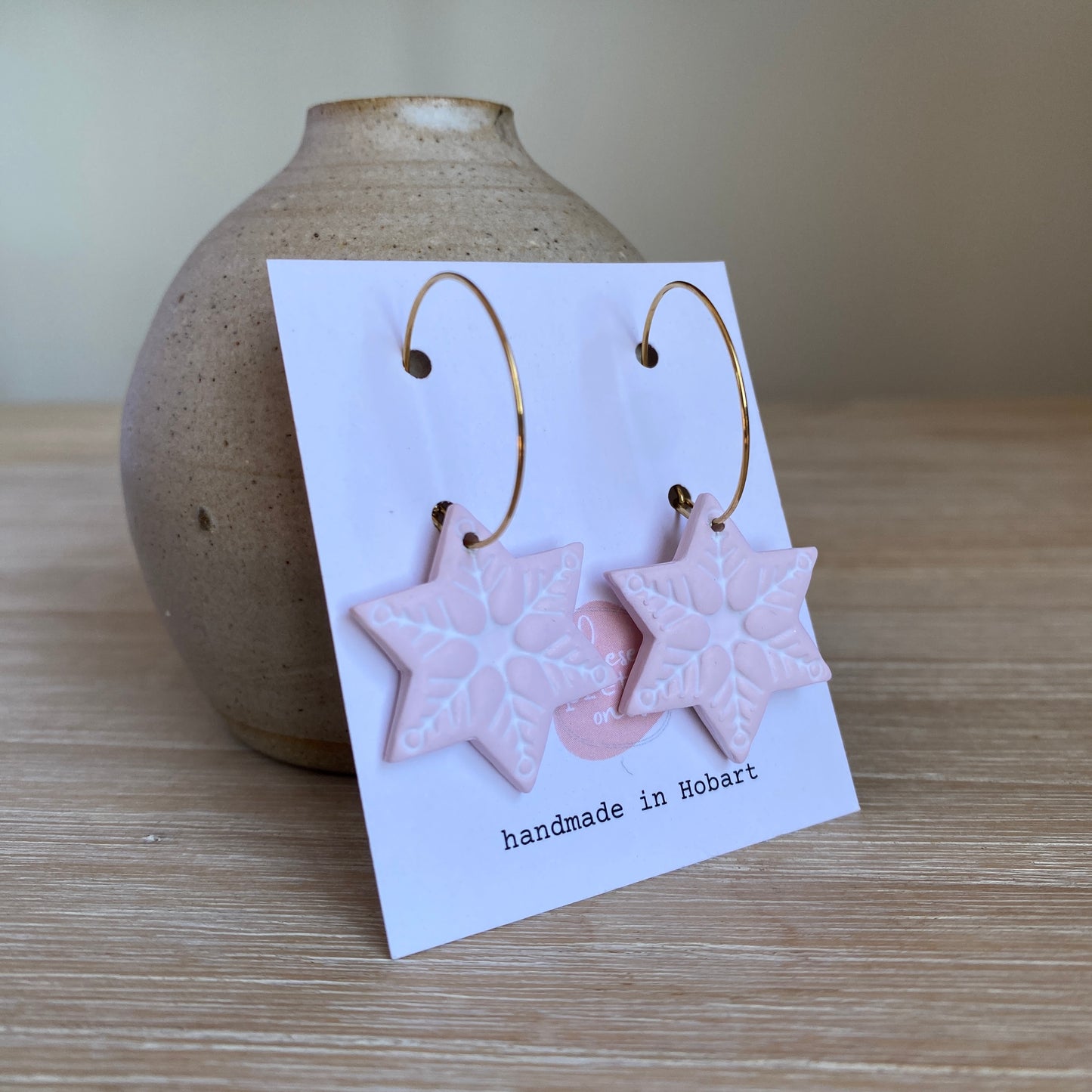 ‘Blush Snowflakes’ Midi Dangles: Hoops