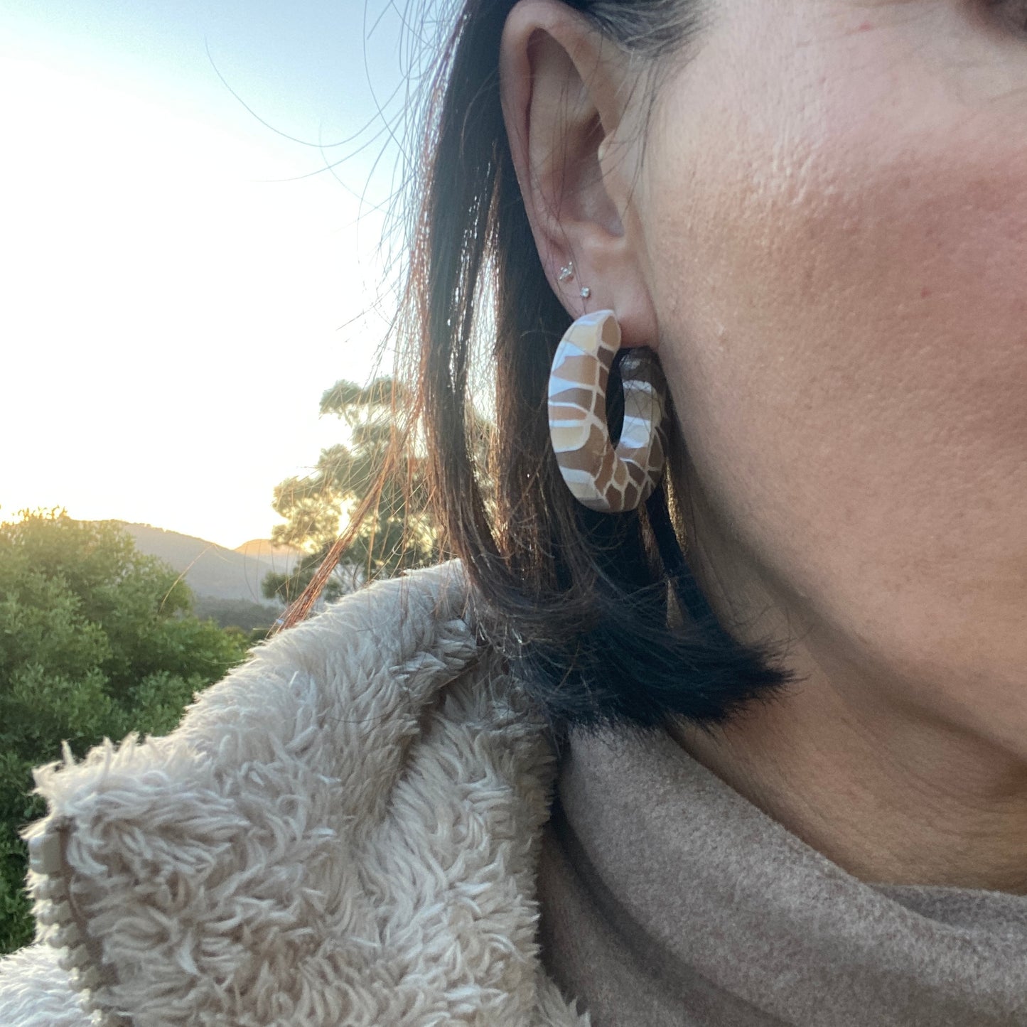 'Cobblestone' Statement Chunky Hoops