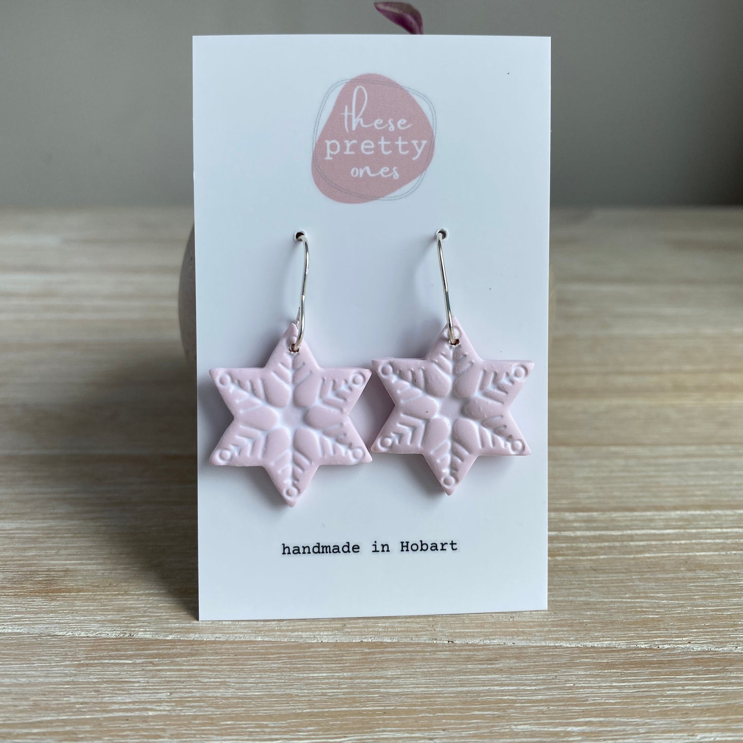 ‘Blush Snowflakes’ Midi Dangles: Hoops