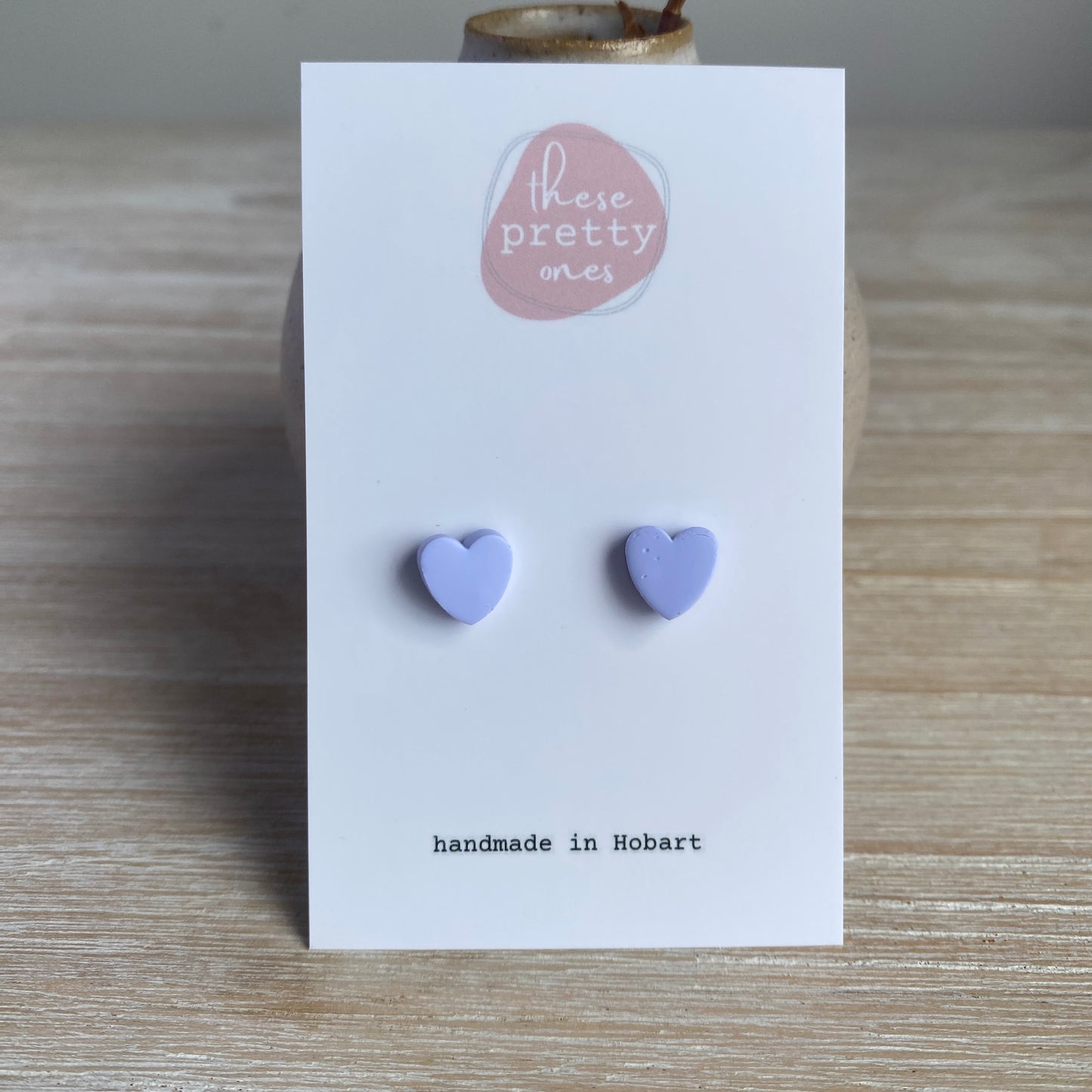 'I Heart You' Mini Studs: Lilac