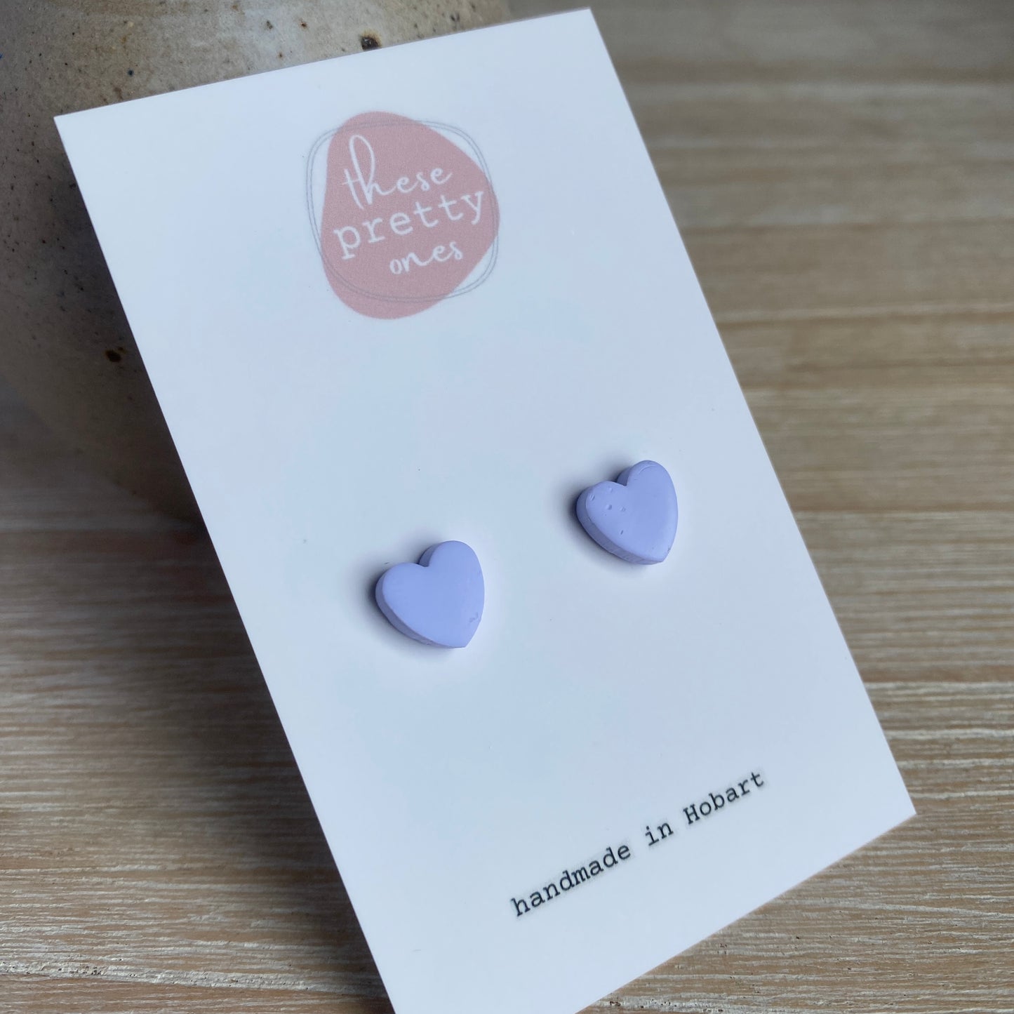 'I Heart You' Mini Studs: Lilac