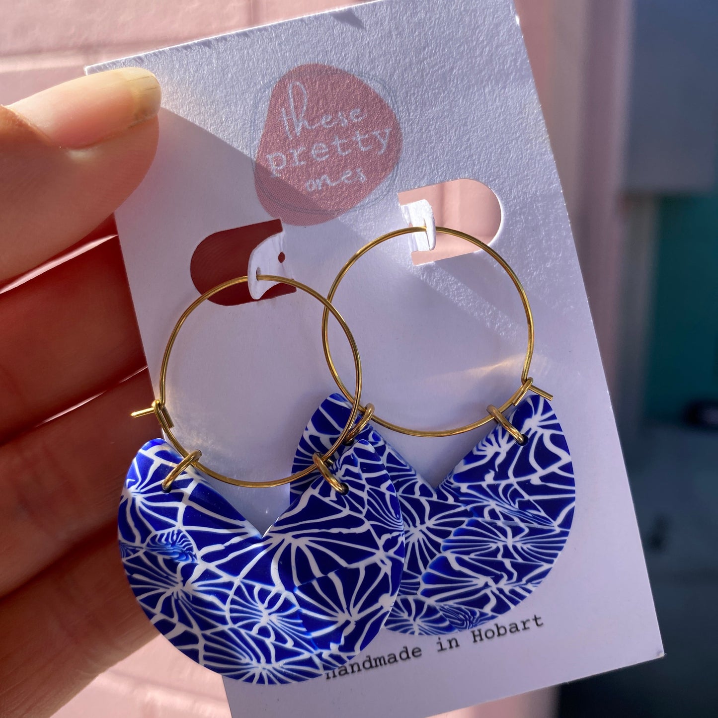 'Starry night' Statement Dangles: Hoops