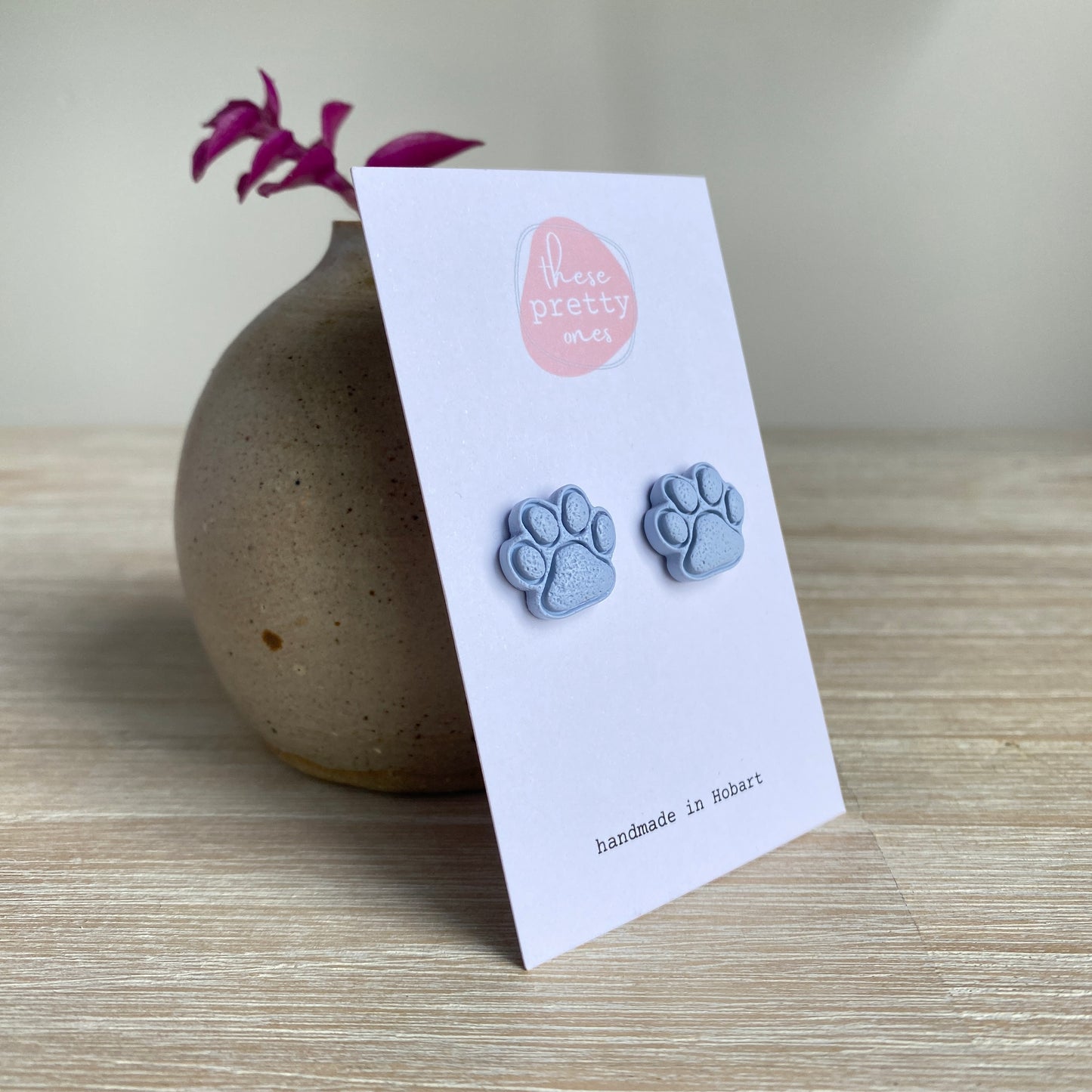 'Paw Party' Midi Studs: Dusty Blue