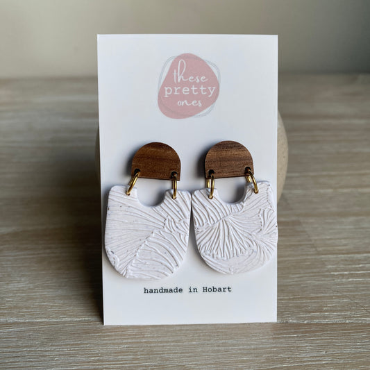 'Textured White Granite' Midi Dangles: Sienna