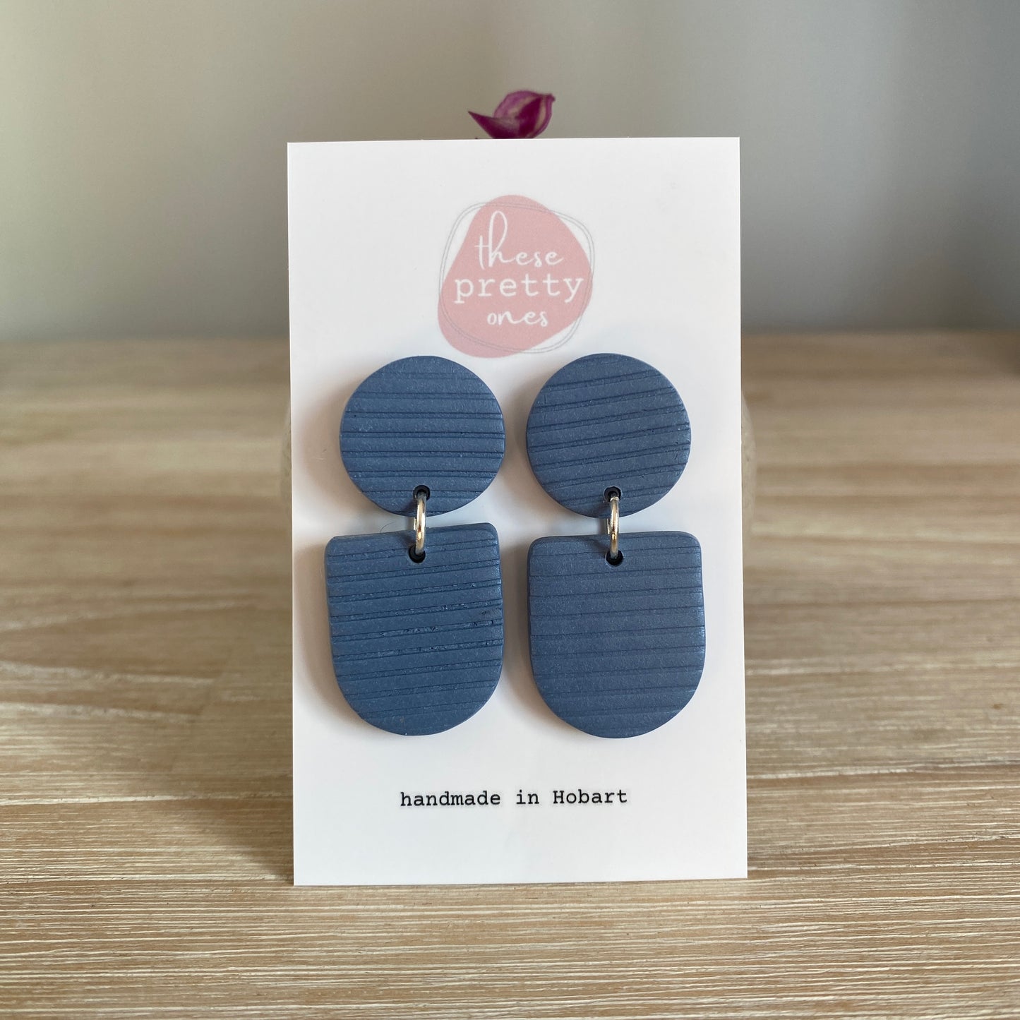 ‘Lines’ Midi Dangles: Stone Blue In Frankie style