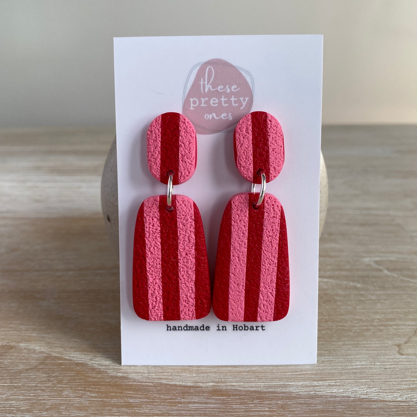 'Long Lunch' Statement Dangles: Pink and Red