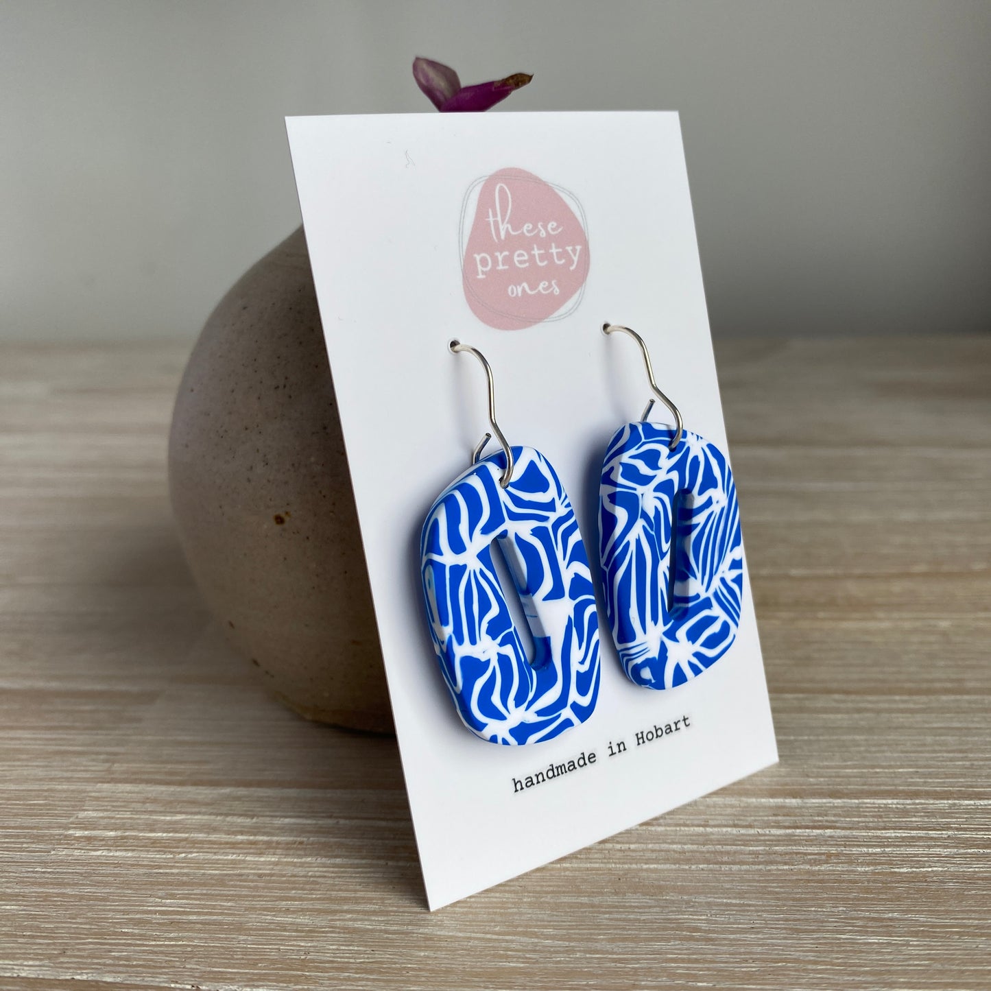 ‘Amalfi Dreams - Patterned' Midi Dangles: Abstract Donuts