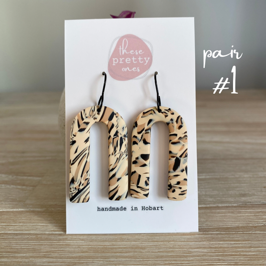 'Leopard... but make it Abstract' Statement Dangles: Arches