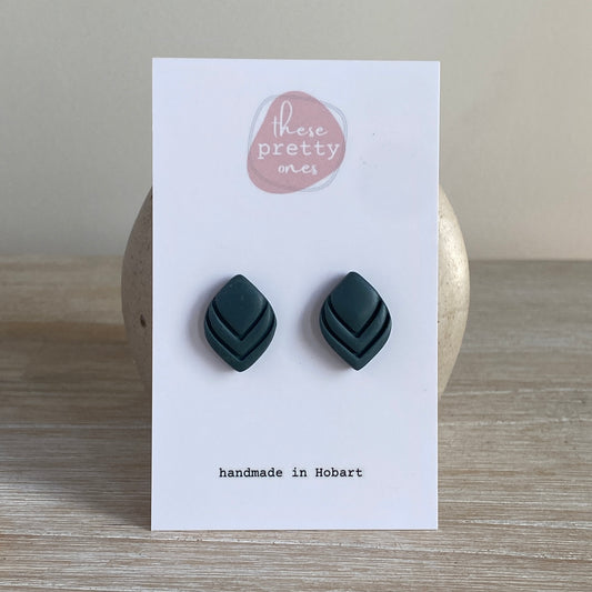 ‘Deep Forest Green’ Midi Studs: Rosie Style