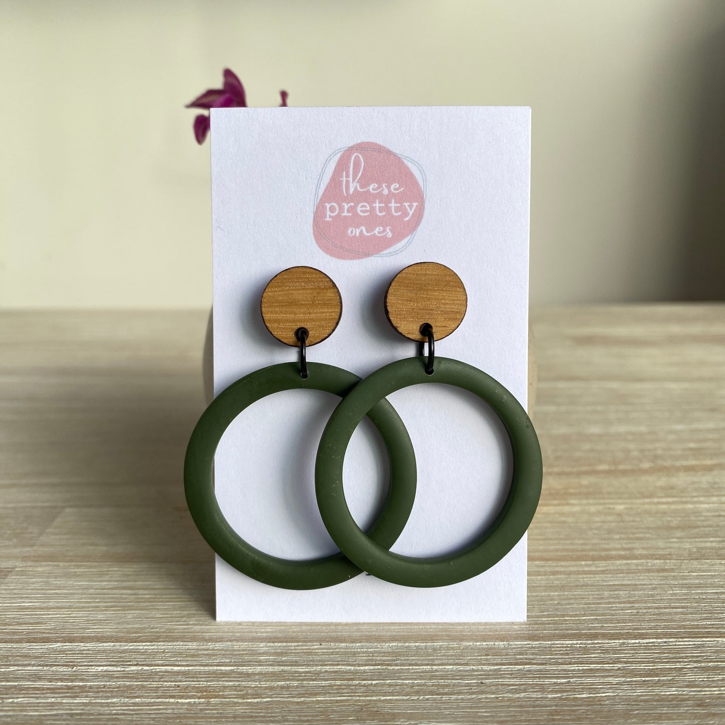 'Little Miss' Statement Dangles: Olive and Oak