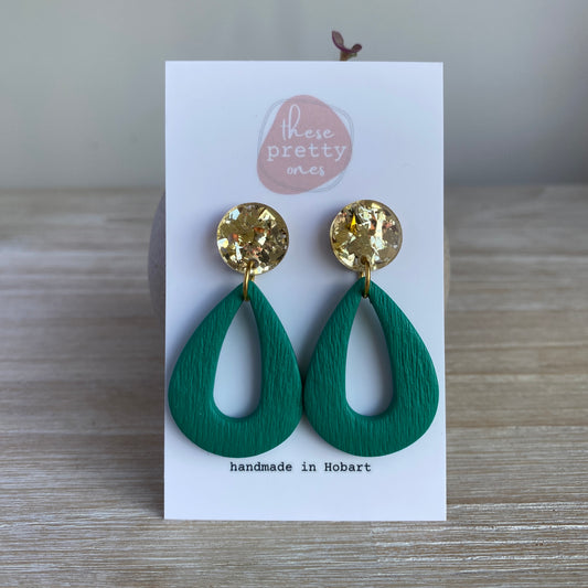 'Emerald' Midi Dangles: Teardrop Donuts