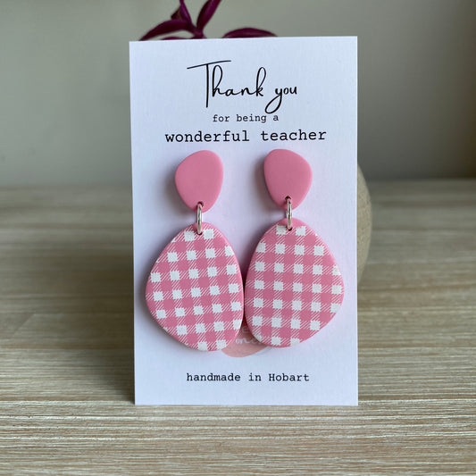 Teacher Appreciation Earring Card: Add to Earrings or Pendant Selection