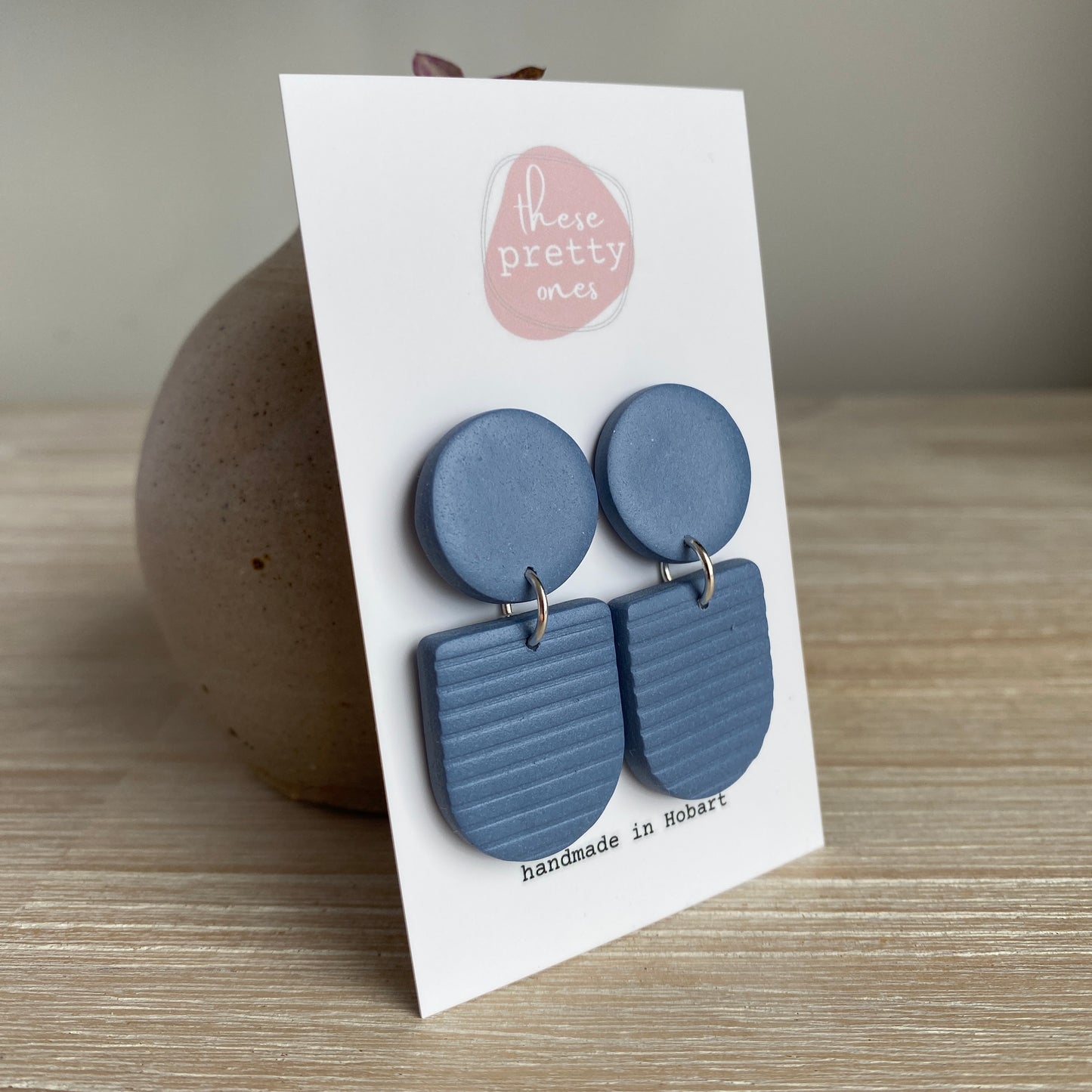 ‘Stone Blue Lines’ Midi Dangles: Frankie style