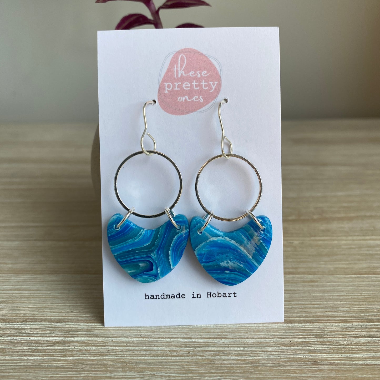 'Waterline' Midi Dangles: Heart with Circle